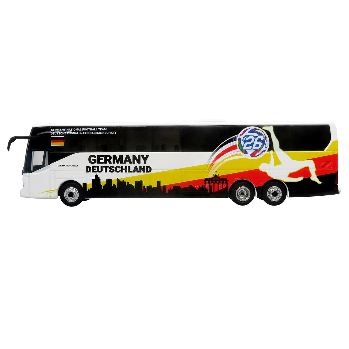 Daimler Tourrider Coach Bus "Germany National Football Team" White with Graphics "International Federation of the Global Game" Series Limited Edition to 504 pieces Worldwide 1/87 (HO) Diecast Model by Iconic Replicas