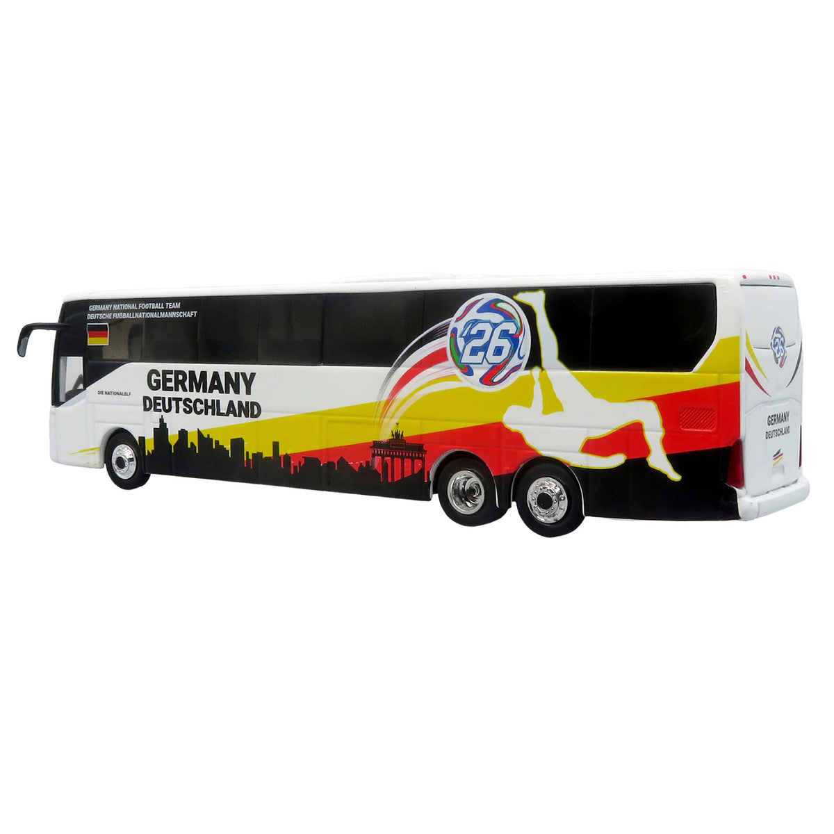 Daimler Tourrider Coach Bus "Germany National Football Team" White with Graphics "International Federation of the Global Game" Series Limited Edition to 504 pieces Worldwide 1/87 (HO) Diecast Model by Iconic Replicas