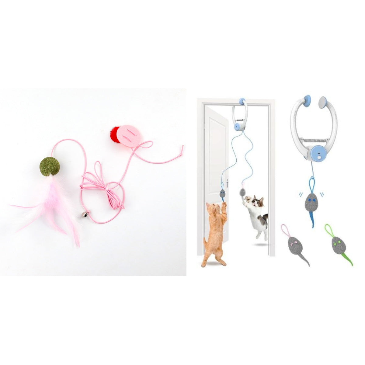 Colorful Beating Mouse Electric Door Holder Hanging Automatic Interactive Toy