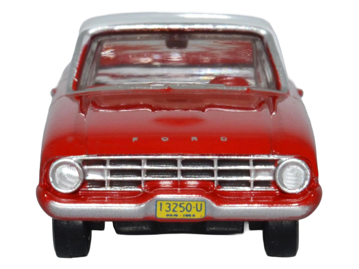 1960 Ford Falcon Ranchero Monte Carlo Red with Corinthian White Top 1/87 (HO) Scale Diecast Model Car by Oxford Diecast
