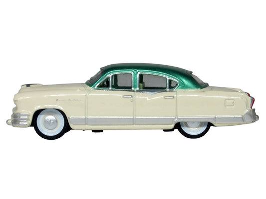 1953 Kaiser Manhattan Stardust Ivory with Jade Green Metallic Top 1/87 (HO) Scale Diecast Model Car by Oxford Diecast