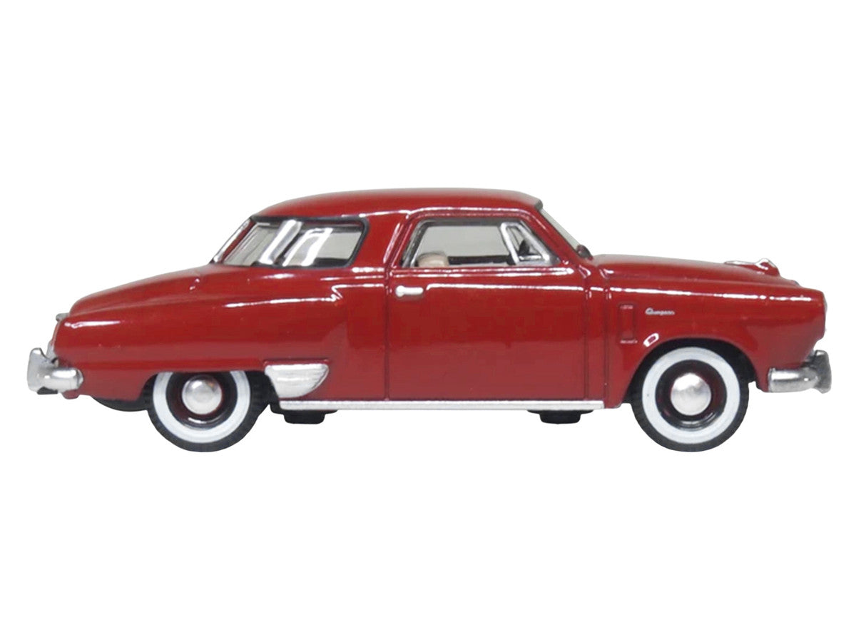 1950 Studebaker Champion Starlight Coupe Commanche Red 1/87 (HO) Scale Diecast Model Car by Oxford Diecast