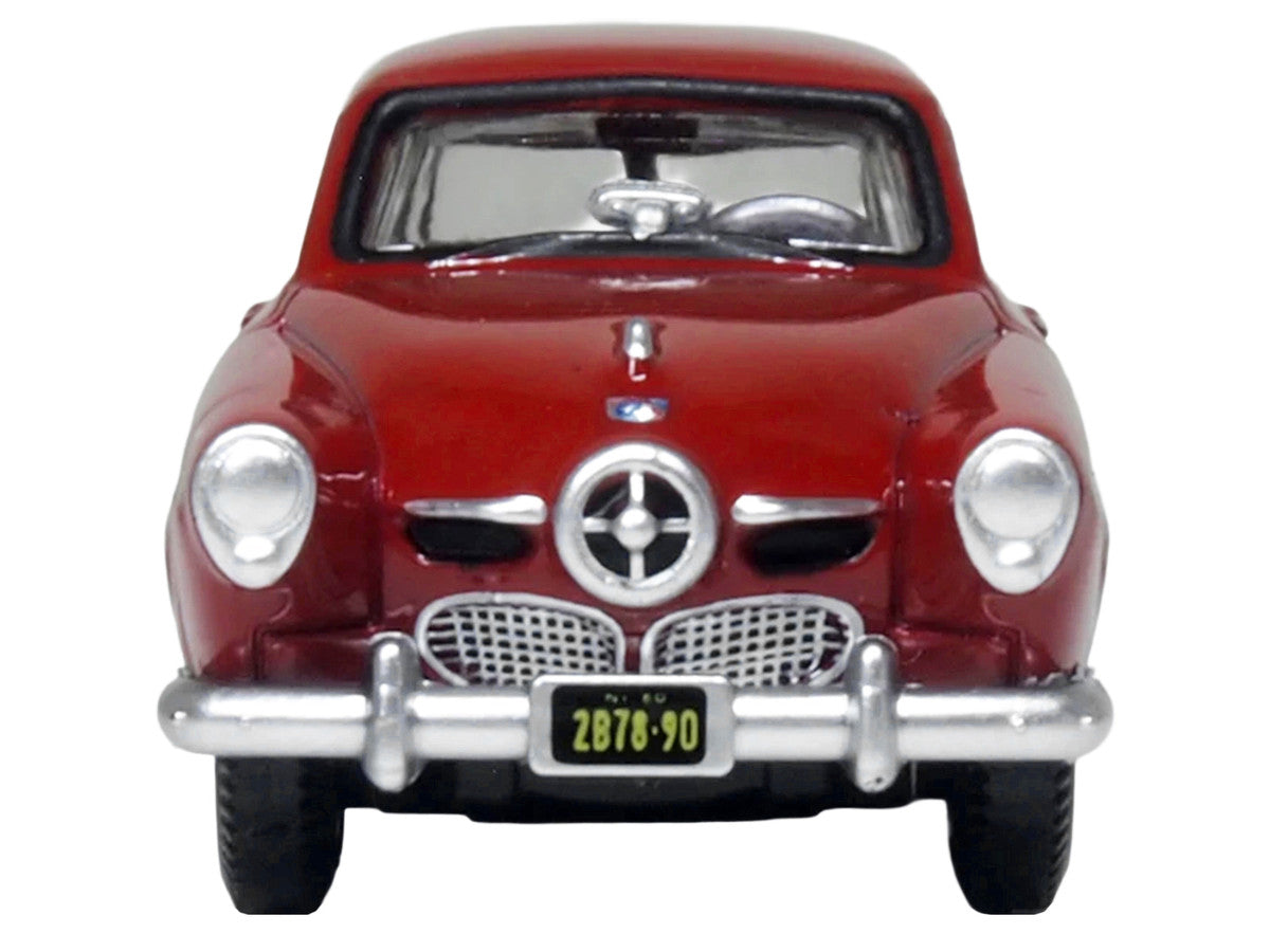1950 Studebaker Champion Starlight Coupe Commanche Red 1/87 (HO) Scale Diecast Model Car by Oxford Diecast