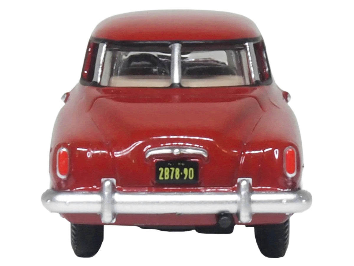 1950 Studebaker Champion Starlight Coupe Commanche Red 1/87 (HO) Scale Diecast Model Car by Oxford Diecast