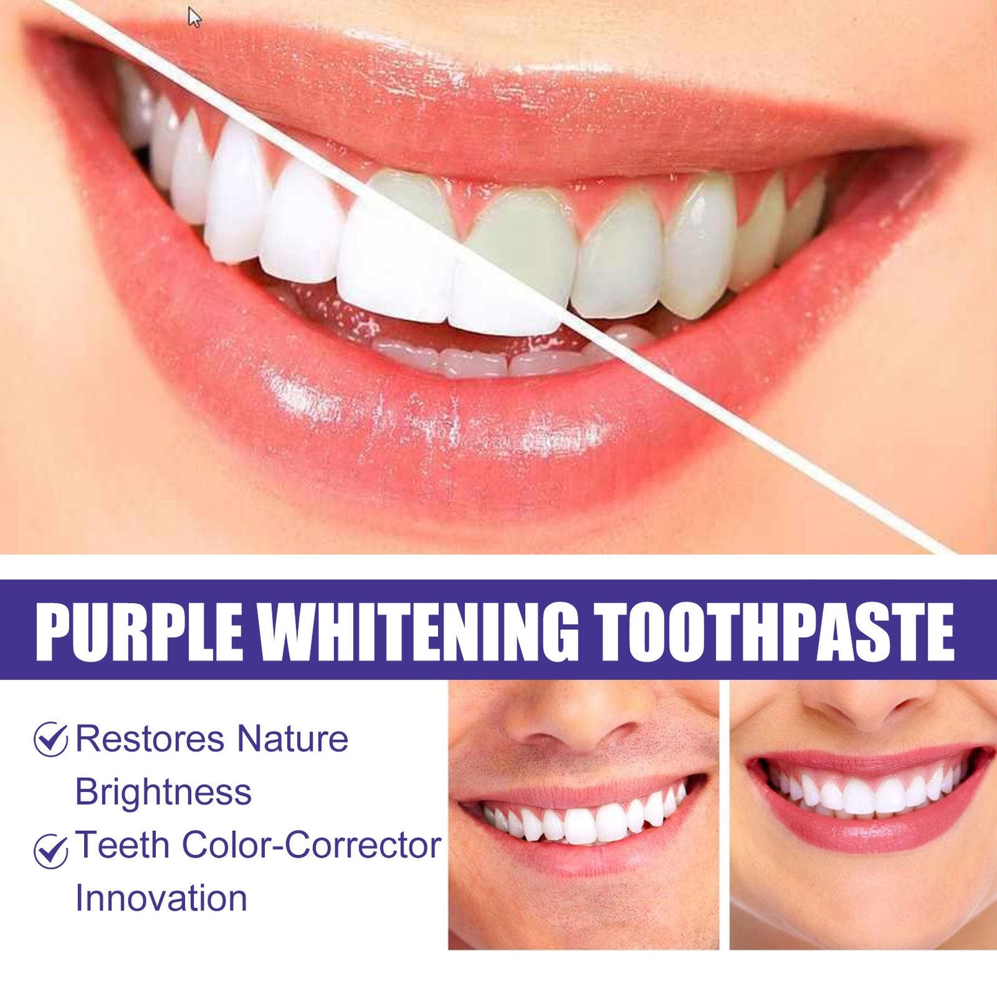 V34 Purple Whitening Toothpaste 30ml  1box