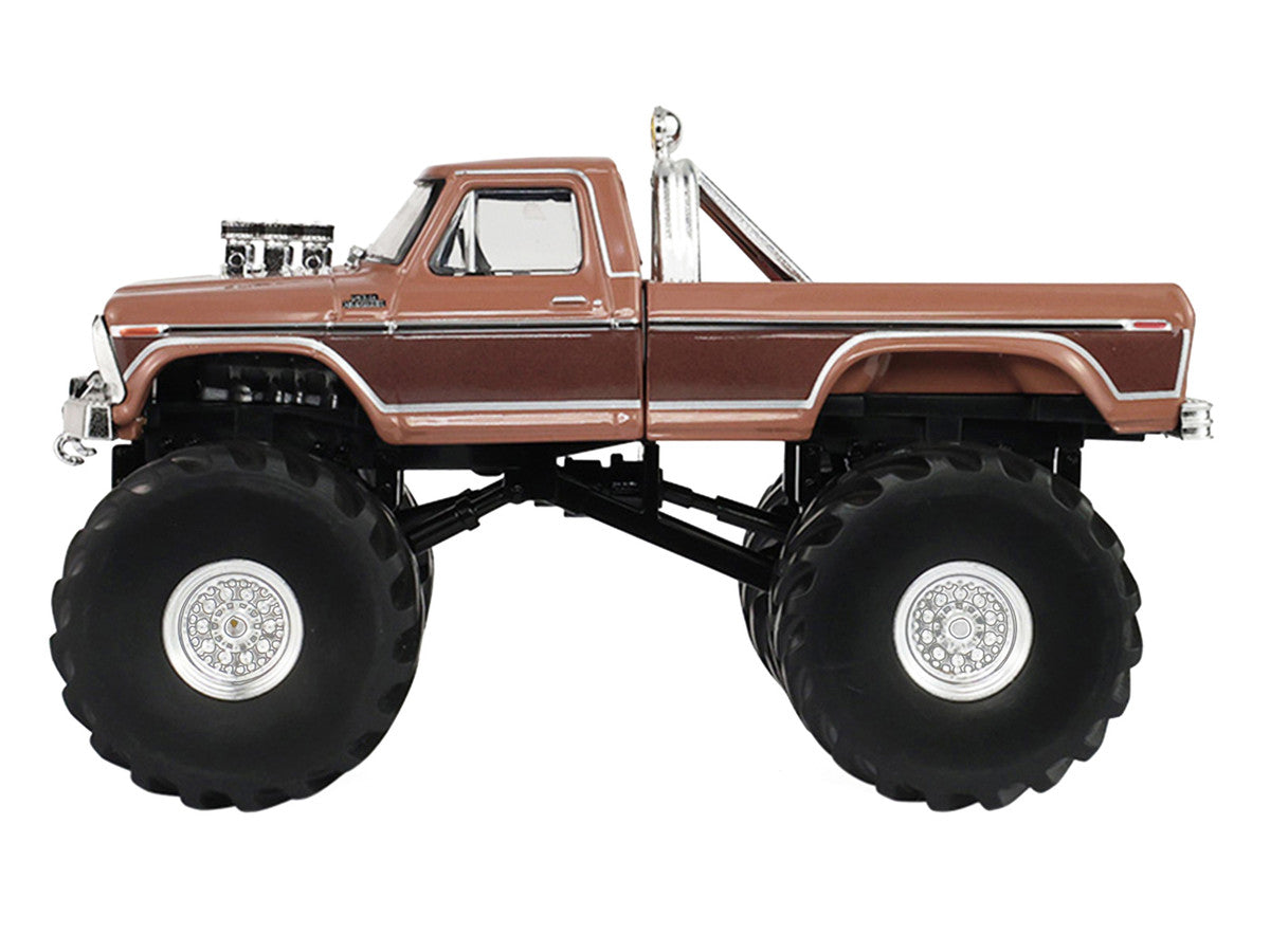 1978 Ford F-350 Monster Truck with 66-Inch Tires "BFT" Brown Two-Tone "Kings of Crunch" Series 1/43 Diecast Model Car by Greenlight