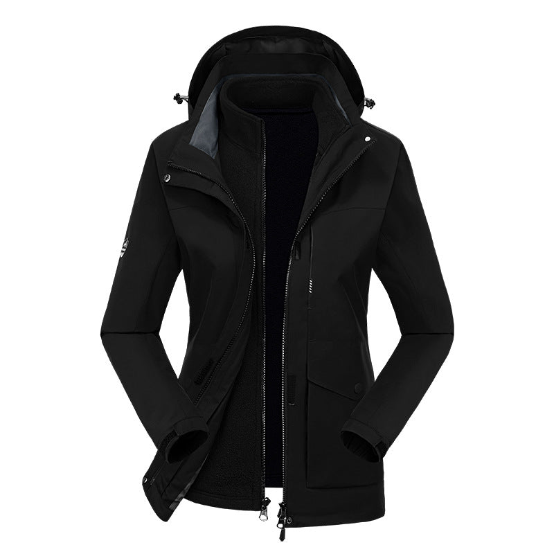Two-piece Outdoor Mountaineering Clothing Plus Velvet Thickening