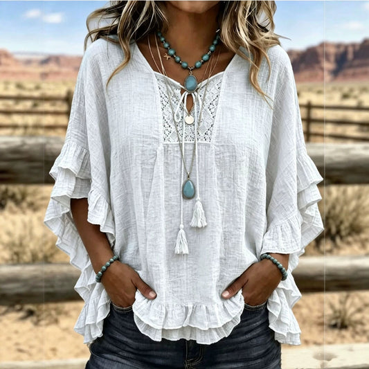 Seasonal European And American Cross-border V-neck Top