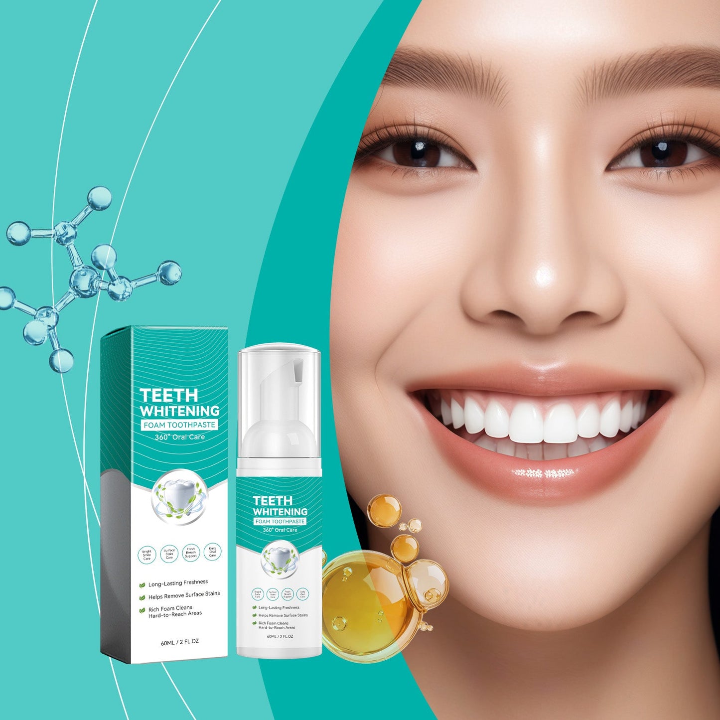 Whitening Foam Toothpaste 60ml  1box