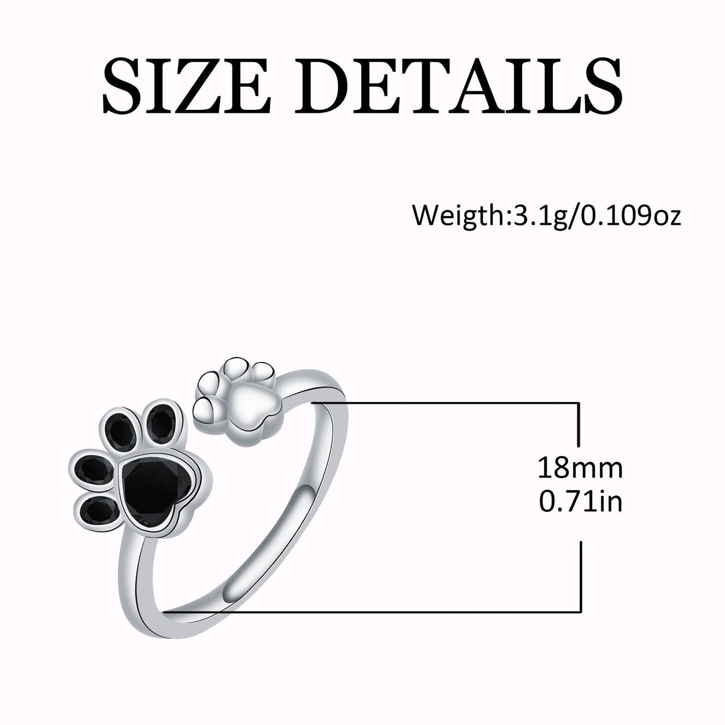 Women's Adjustable Creative Cute Kitten's Paw Ring