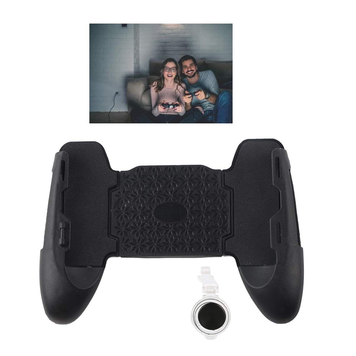 Mobile Game Controller Mobile Phone Gaming Grip with Suction Cup Joystick Phone Controller Max Stretched Up to 18cm Fit for 4.5 to 6.5 Inch Smartphones
