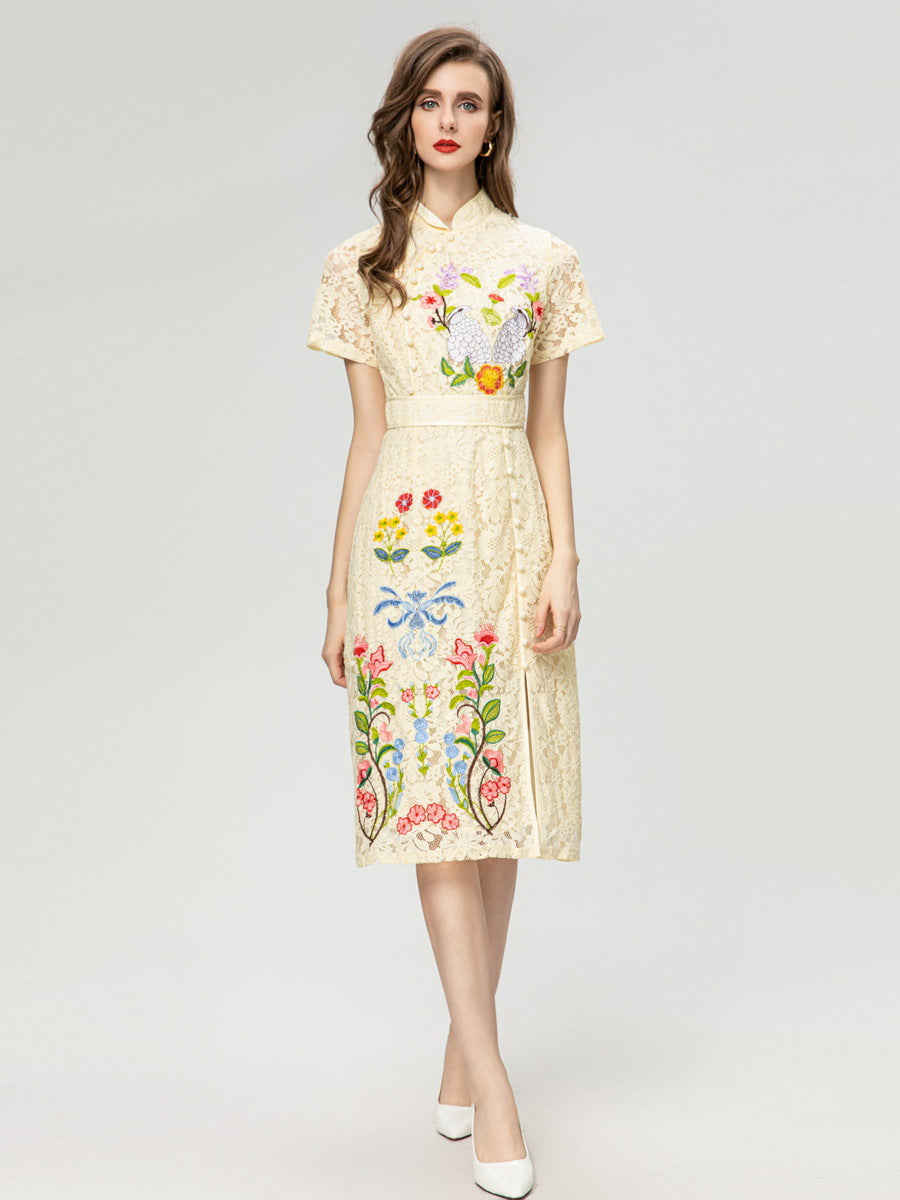 Fashion Embroidery Lace Dress Women