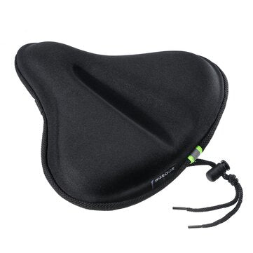 SGODDE 27x26cm Bike Saddle Memory Foam Comfort Breathable Reflective Bicycle Seat for MTB Exercise Bike E-Bike with Waterproof Cover