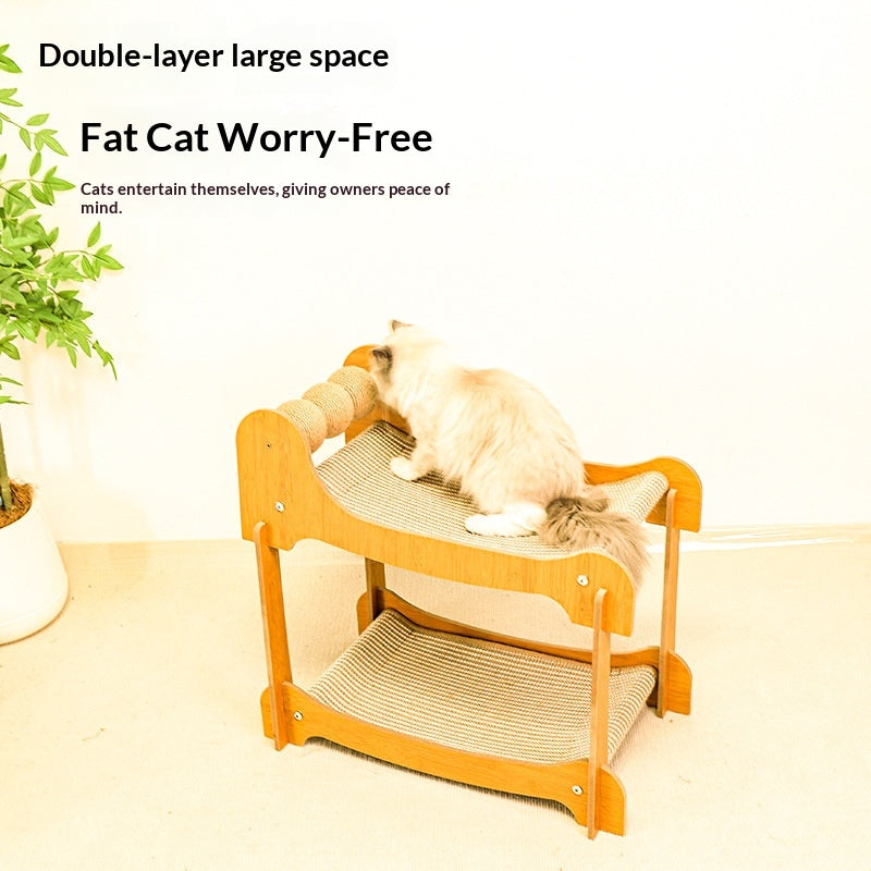 Multi-layer Sisal Cat Scratcher Lounge, Wear-Resistant & Low-Shedding Pet Toy