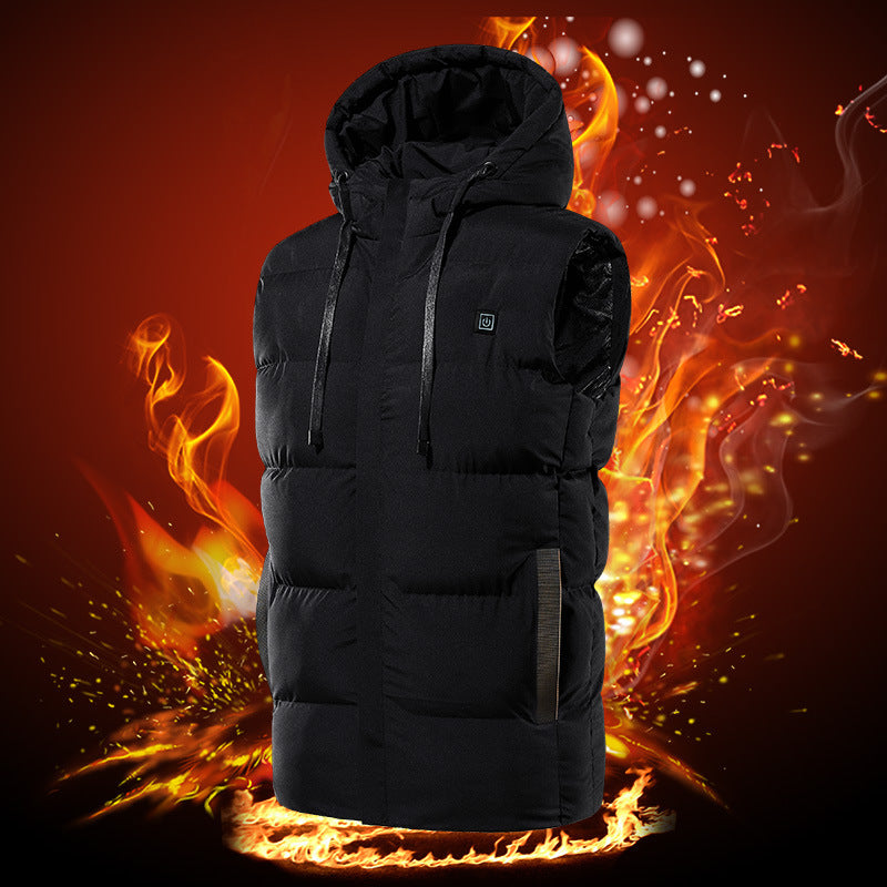 Winter Intelligent Heating Vest Hooded Heating Cotton Clothing