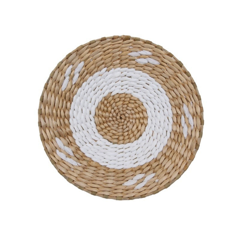 Woven Straw Wall Decor Round Living Room Ornament Wall Hanging