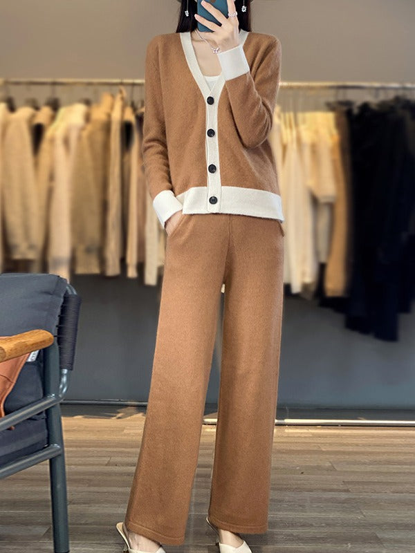 Casual Knitted Wool Two-piece Women's Clothing Loose