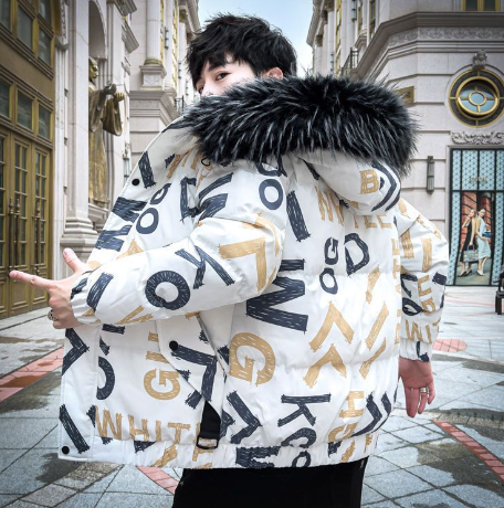 Plus Size Hip Hop Cotton Jacket with Bear Print