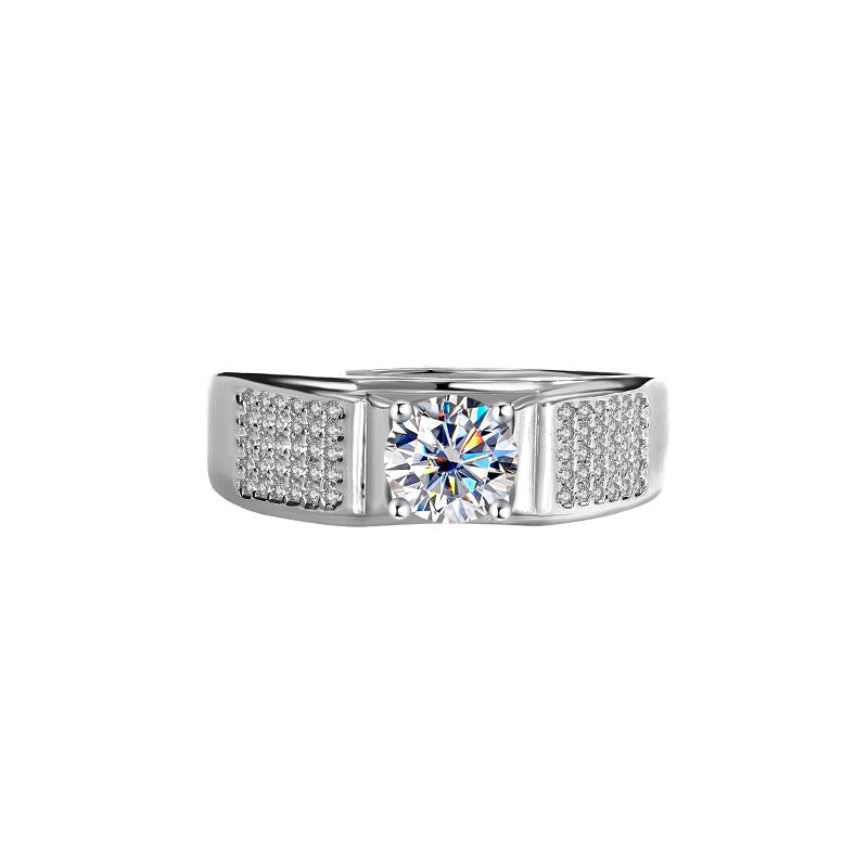 D Color Moissanite Starry Men's Ring