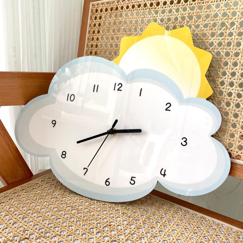 Simple Cartoon Creative Sun Cloud Decoration Wall Clock