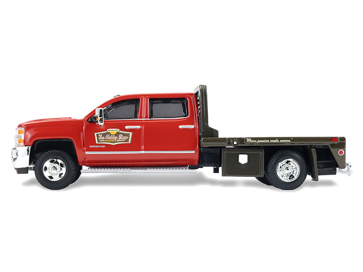 2016 Chevrolet Silverado 3500HD Dually Flatbed Truck "Hobby Shop Auto Mechanic" Red with Tool Cabinet "The Hobby Shop" Series 17 1/64 Diecast Model Car by Greenlight