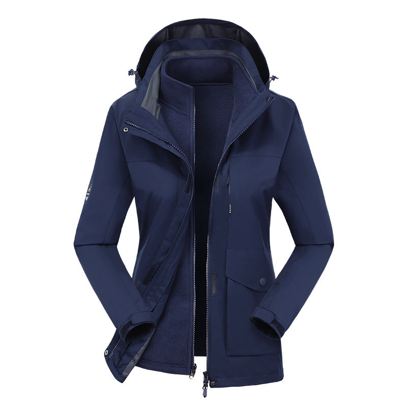 Two-piece Outdoor Mountaineering Clothing Plus Velvet Thickening