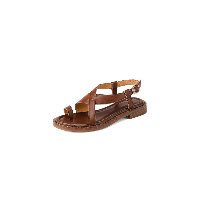 2023 Women's Comfy Flat Leather Roman Sandals