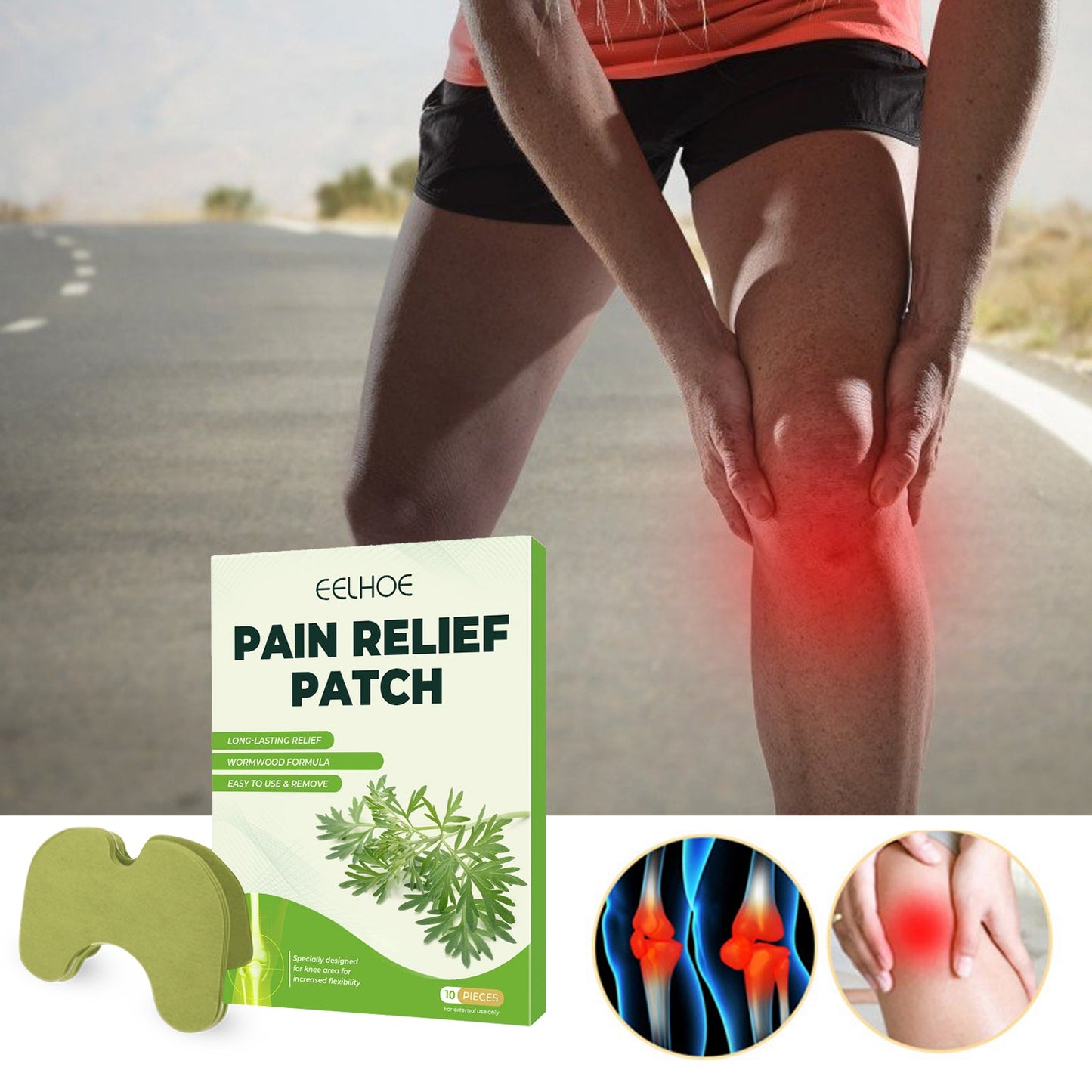 Green Mugwort Knee Patches 10pcs