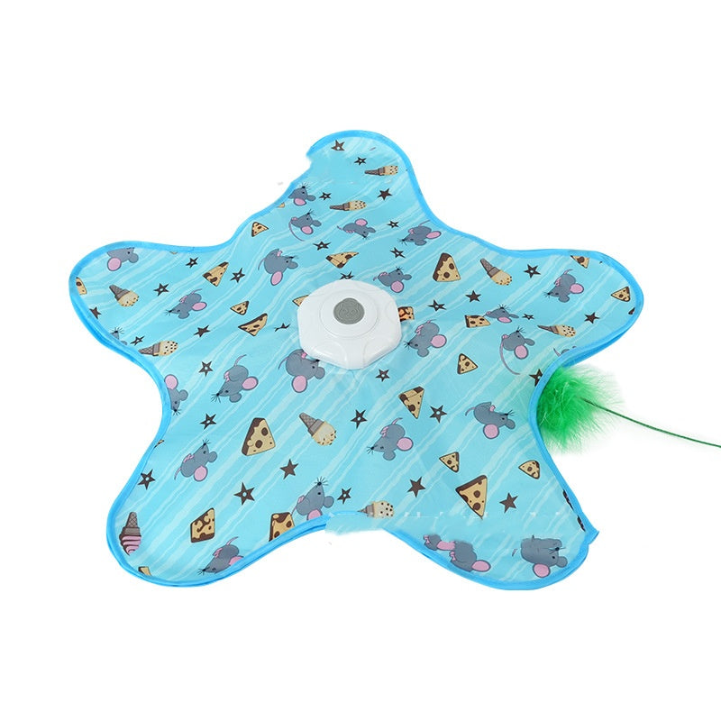 Cat Toys Interactive Hide And Seek Cat Toy With Mouse Squeaky Motion Activated Moving Concealed Feathers Pet Kitten Teaser Toy Pets Products
