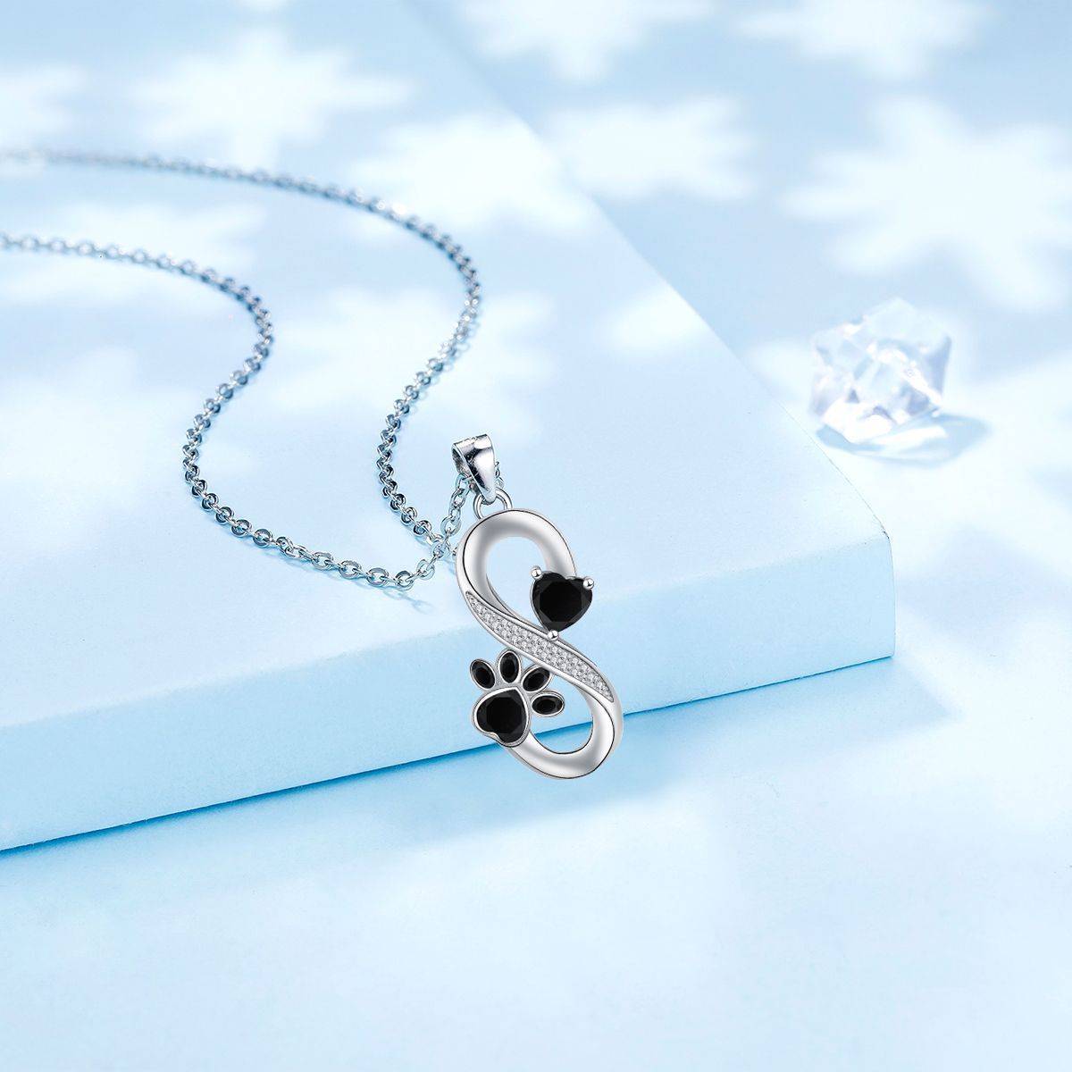 European And American Infinite Symbol Necklace Female With Hearts Paw Print Pendant Ornaments
