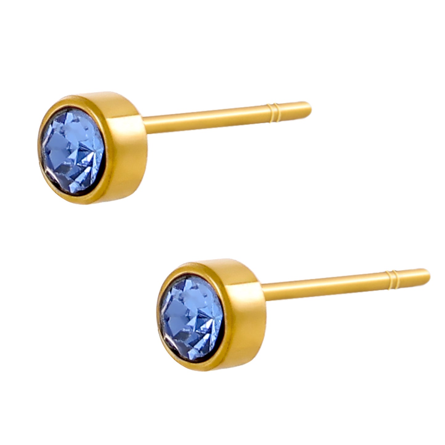 Stainless Steel Gold-plated Birthday Stone Constellation Diamond Bone Nail