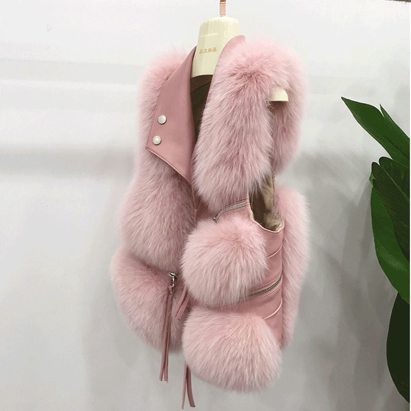 Women's Fashion Vest Fur Coat
