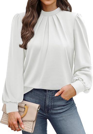 Women's Long Sleeve Small Turtleneck Solid Color Pleated