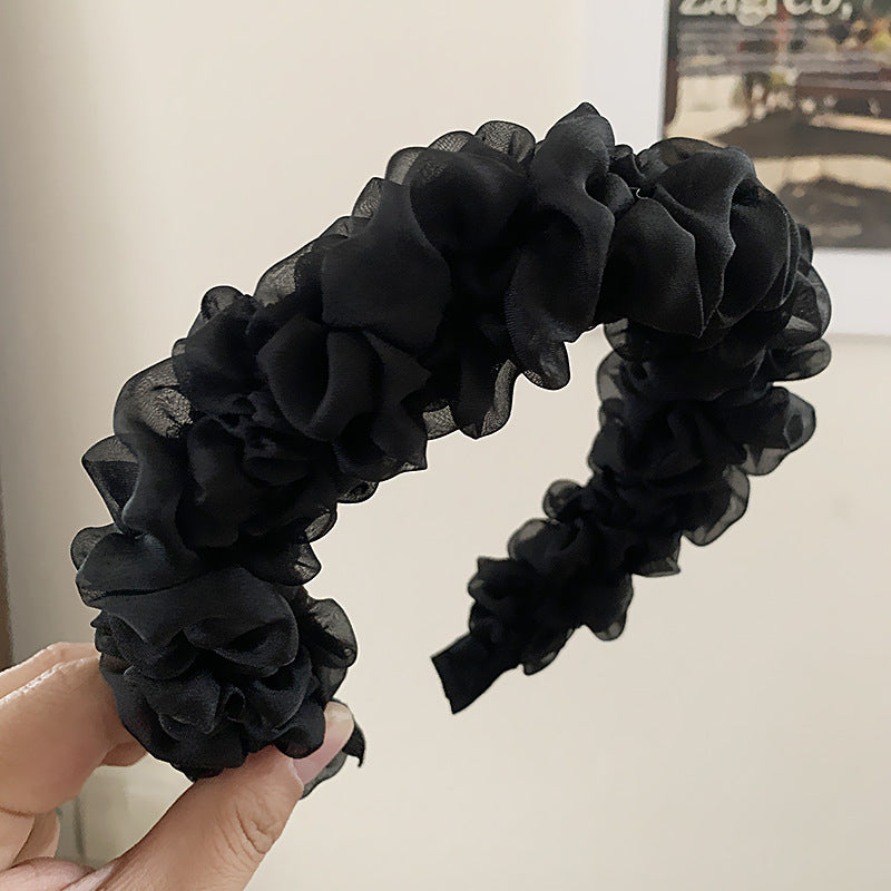 Mesh Pleats Hairband Decoration Women
