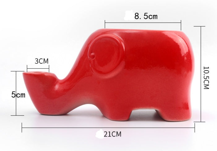 Ceramic Elephant Drinking Fountain Cat Bowl