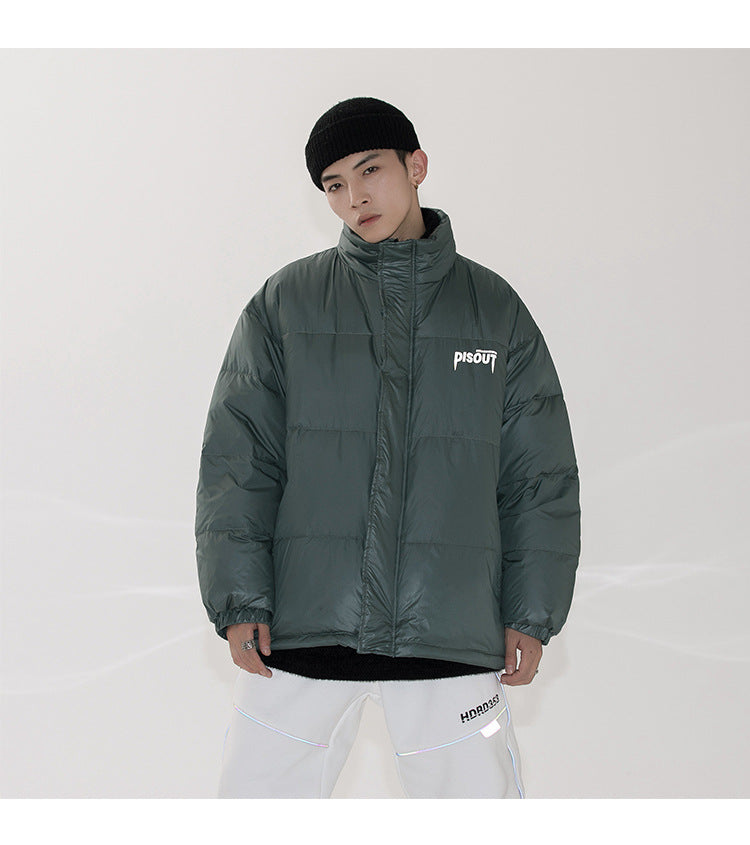 2020 Men's Winter Plain Down Jacket with Letter Design