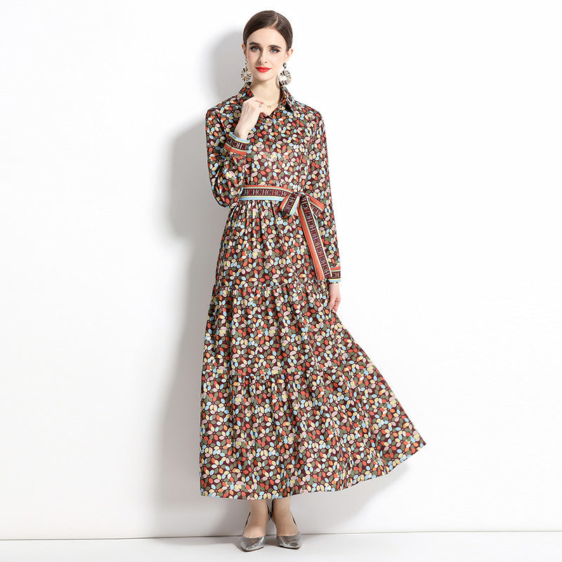 Slim-fit Positioning Printing Dress Women