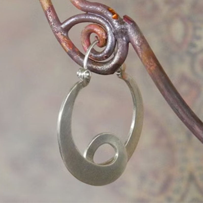 Simple Geometric Gypsy Curved Metal Ear Ring