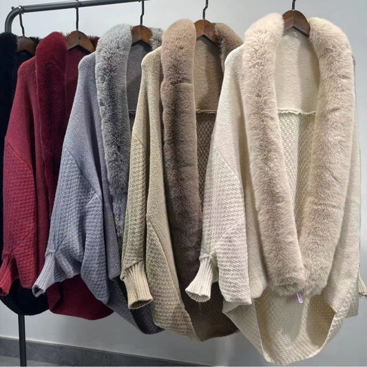 New Fashion Loose Cardigan Shawl Outer Match Cloak Coat Women