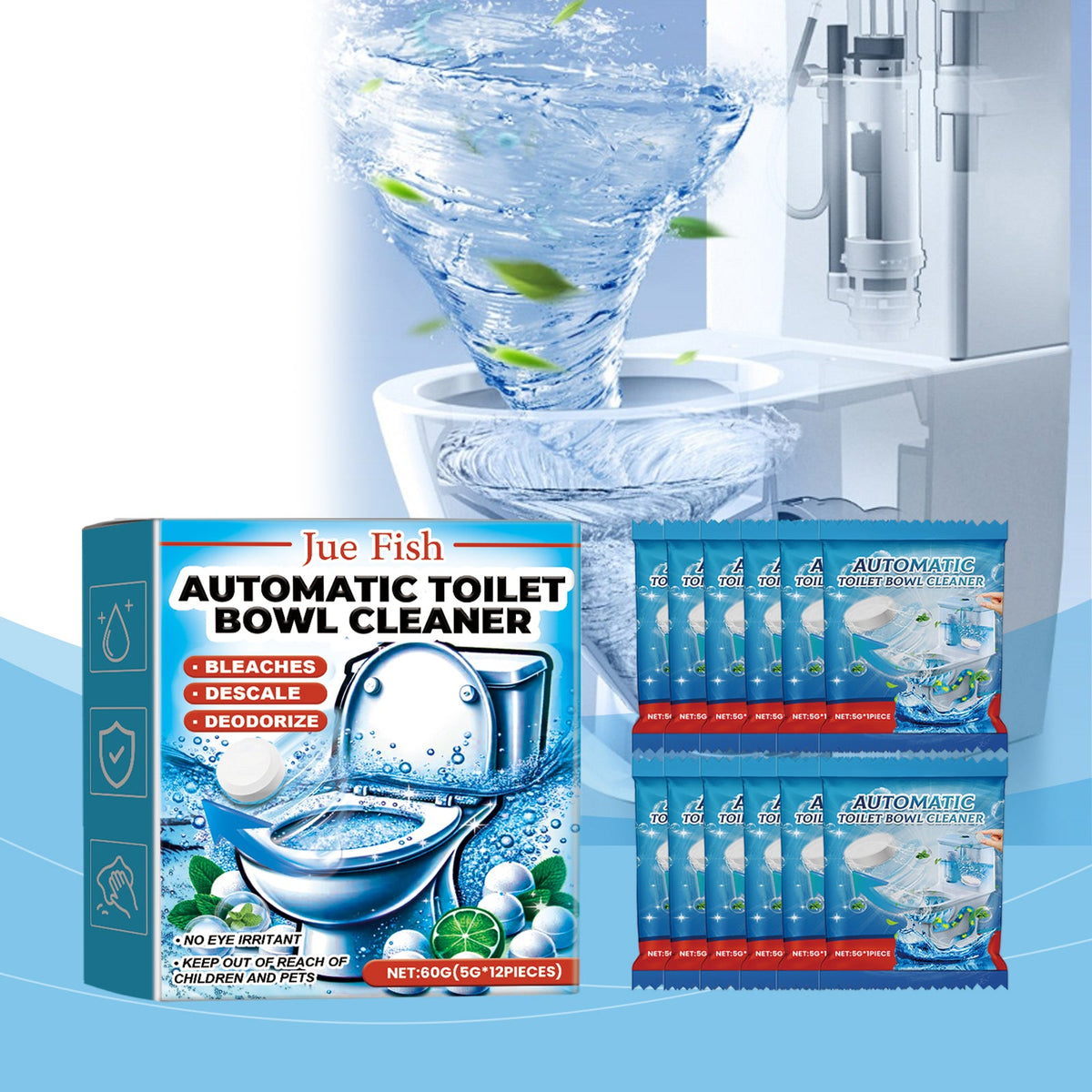 Automatic Toilet Cleaning Effervescent Tablets -boxed- 60g-1box