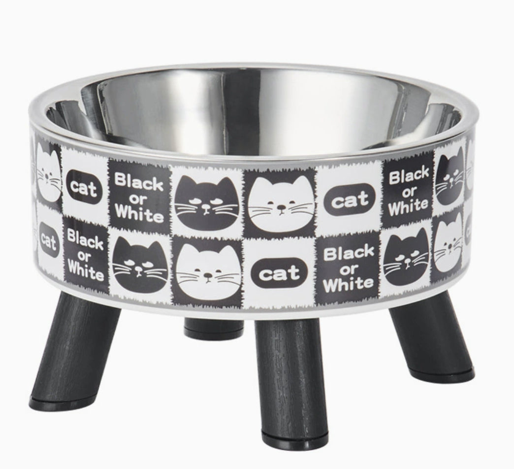 Retro Cat Elevated Bowl Stainless Steel Cat Water Bowl