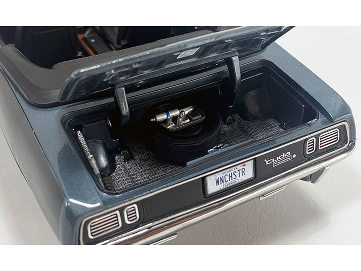 1971 Plymouth HEMI Cuda Convertible Winchester Gray with Black Soft Top Limited Edition to 354 pieces Worldwide 1/18 Diecast Model Car by ACME