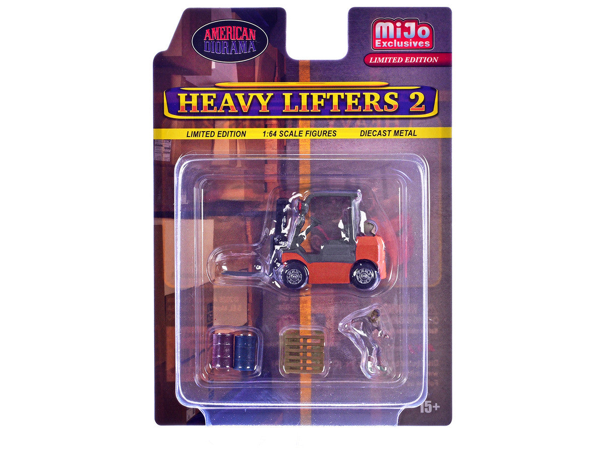 "Heavy Lifters 2" 4 piece Diecast Set Limited Edition for 1/64 Scale Models by American Diorama