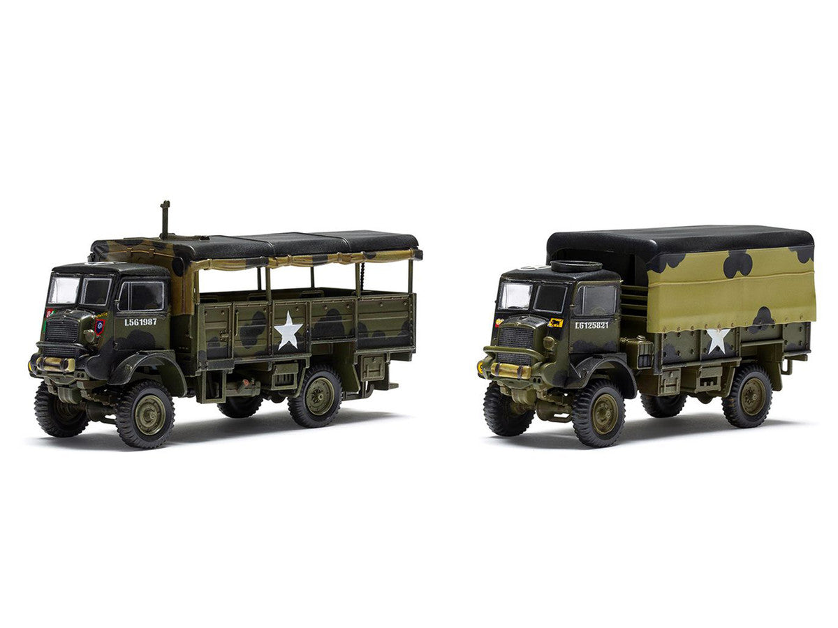 Level 2 Model Kit WWII 3-Ton General Service and Troop Trucks 1/76 Plastic Model Kit by Airfix