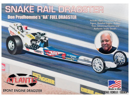Skill 2 Model Kit Don the Snake Prudhomme's "AA" Fuel Front Engine Rail Dragste 1/24 Scale Model by Atlantis