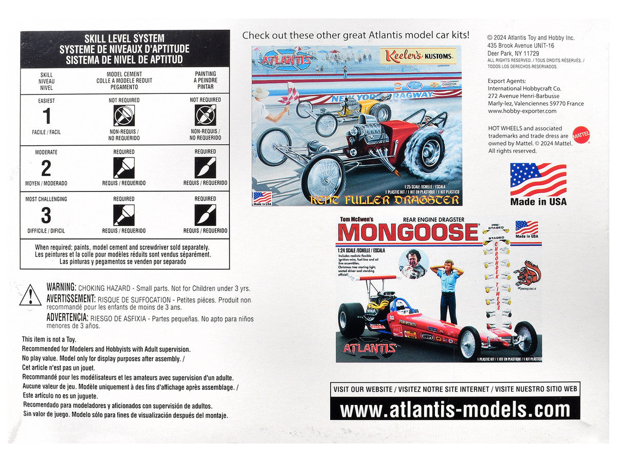 Skill 2 Model Kit Don the Snake Prudhomme's "AA" Fuel Front Engine Rail Dragste 1/24 Scale Model by Atlantis