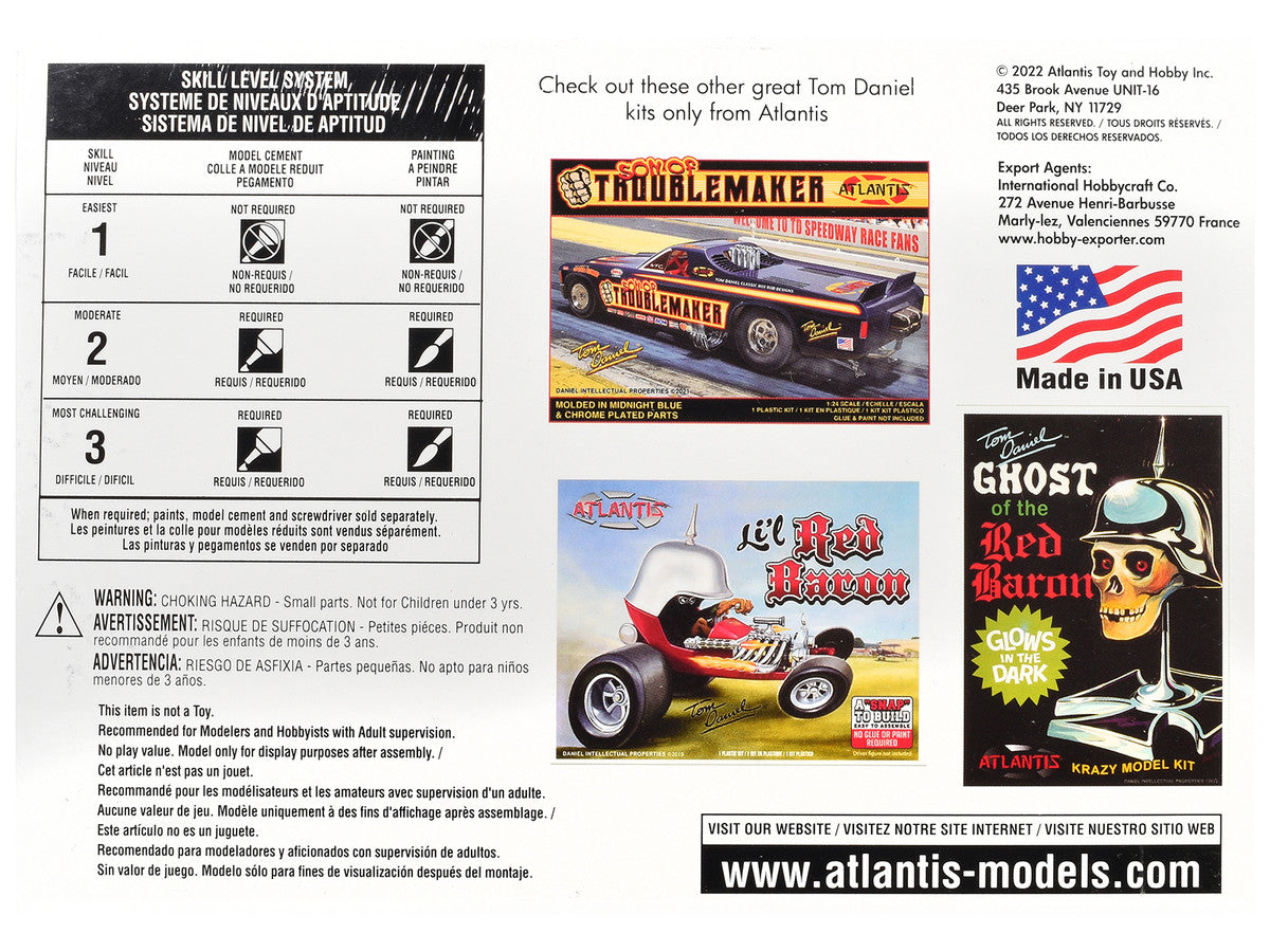 Skill 2 Model Kit Tom Daniel's Groovy Grader Dragster 1/24 Scale Model by Atlantis