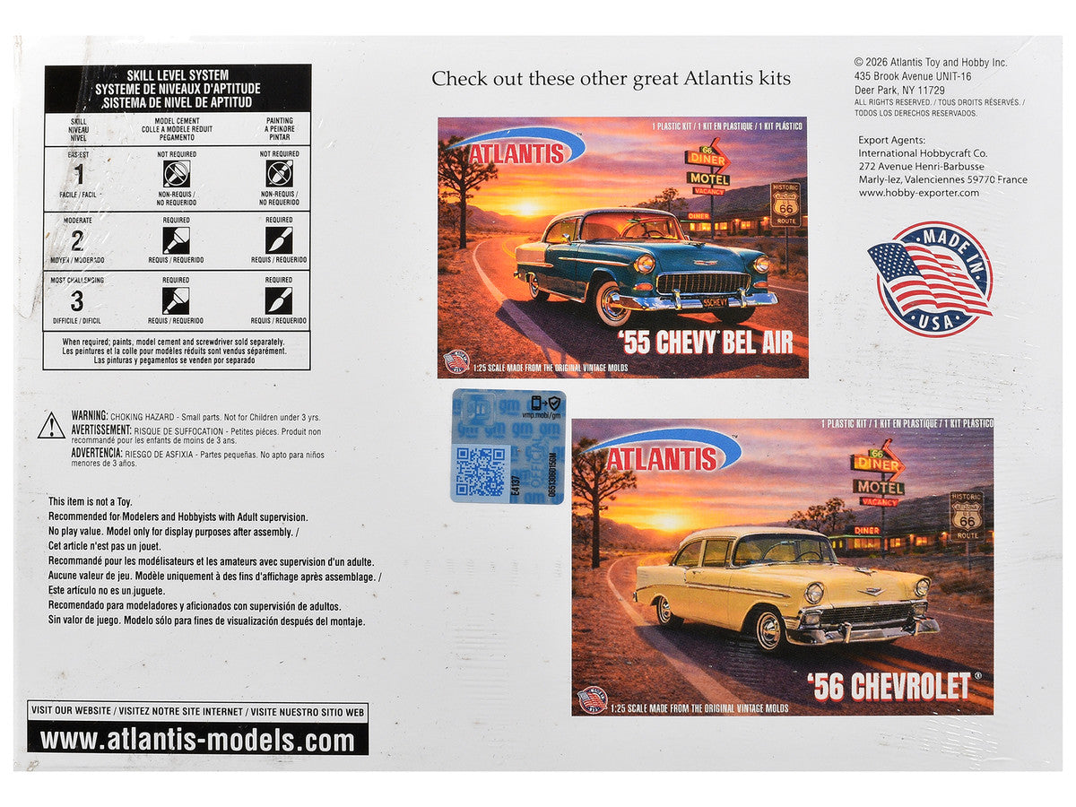 Skill 3 Model Kit 1955 Chevrolet Custom Street Rod "X-Parts Garage" 1/25 Scale Model by Atlantis