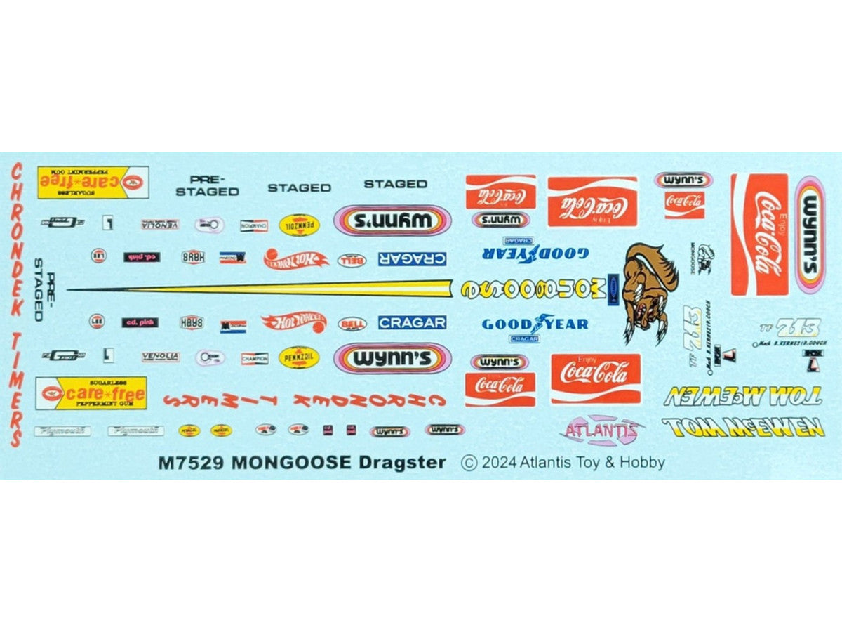 Skill 2 Model Kit Tom McEwen's "Mongoose" Rear Engine Dragster 1/24 Scale Model by Atlantis