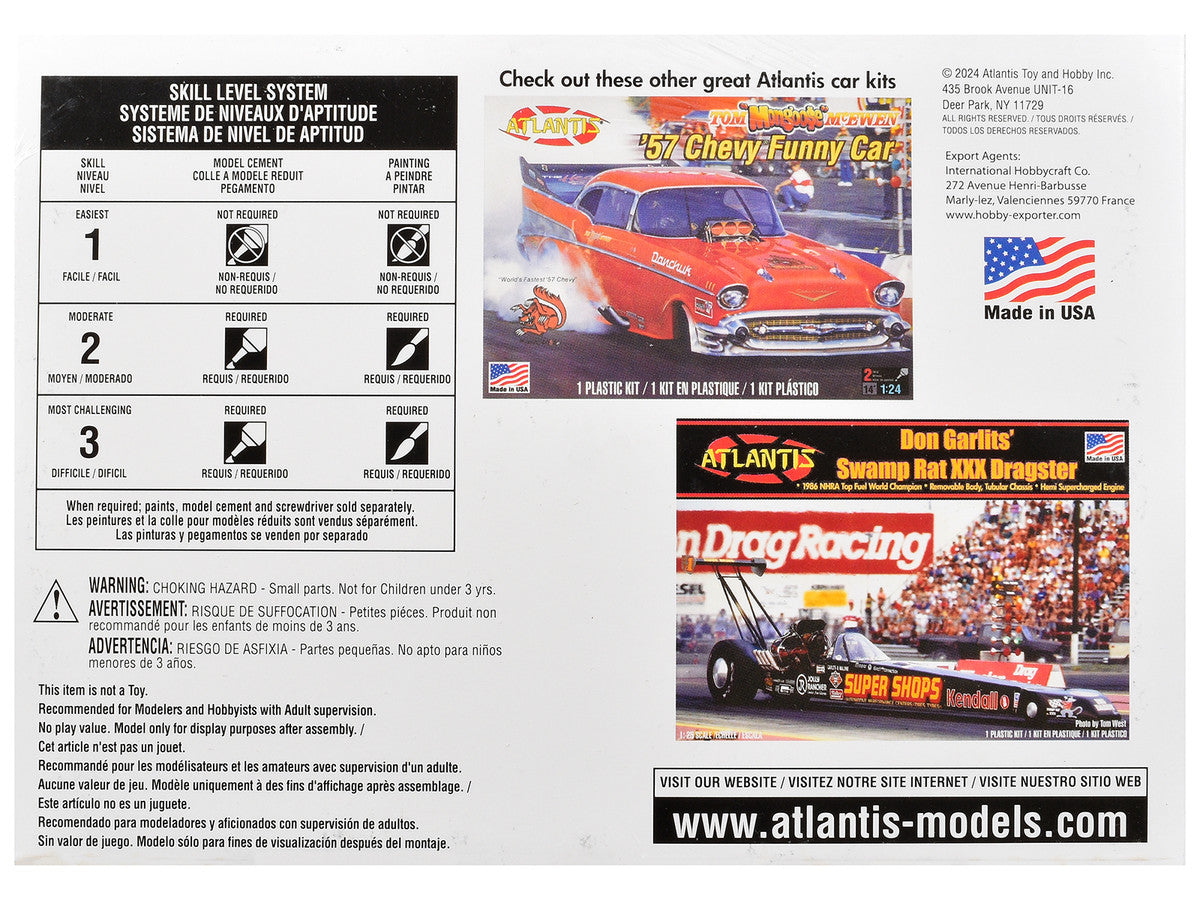 Skill 2 Model Kit Tom McEwen's "Mongoose" Rear Engine Dragster 1/24 Scale Model by Atlantis